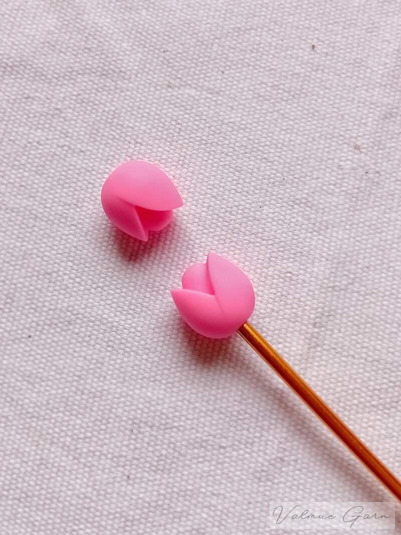 Koncovky na jehlice - tulipánky růžové 