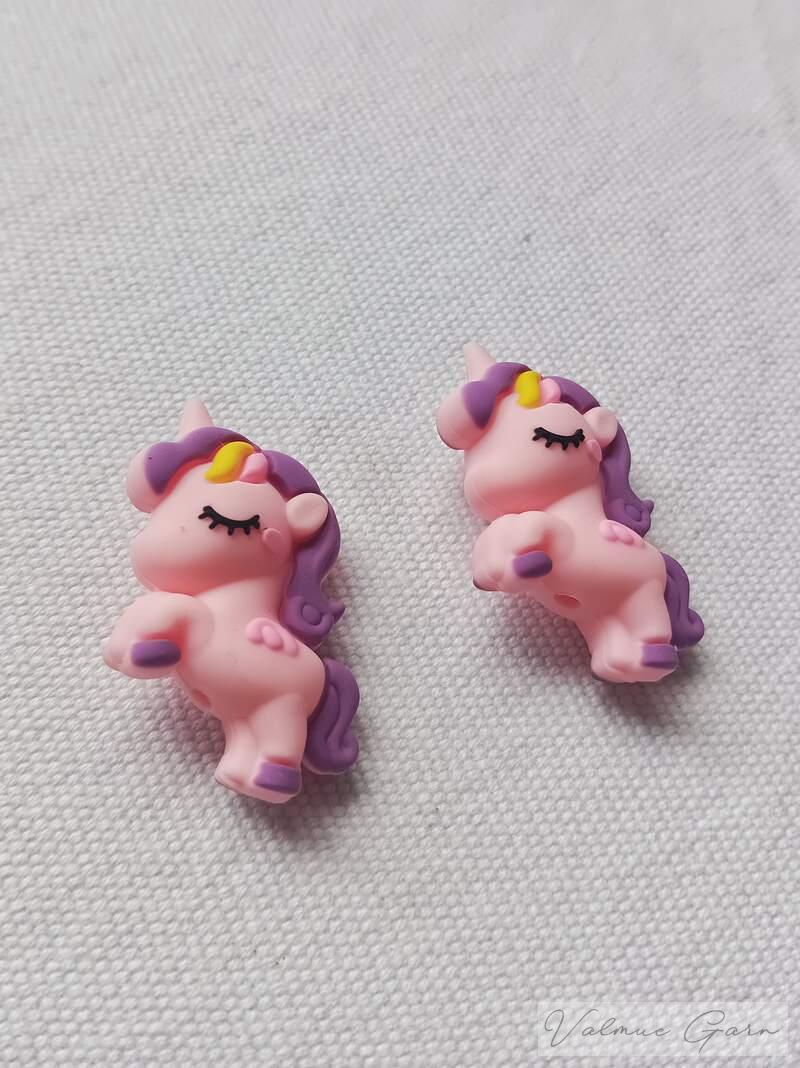 Koncovky na jehlice - jednorožci růžoví